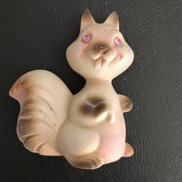 Vintage Roselane Rhinestone Sparkly Eye Squirrel /Chipmunk - Picture 2 of 7